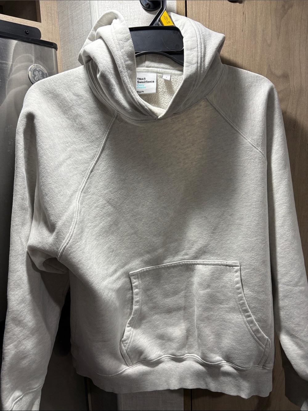 TNA women’s Crewneck Hooded Sweatshirt in Light Cream